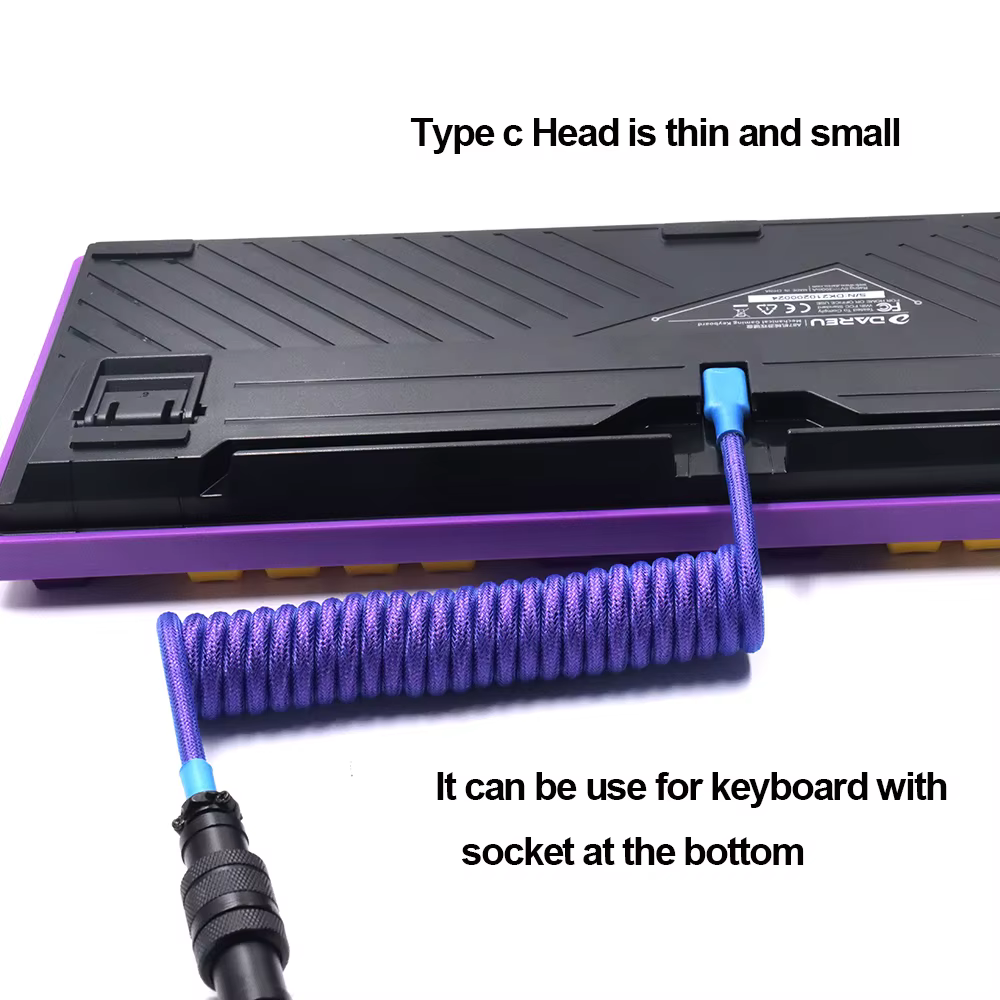 LANO Cable USB-C para teclado mecánico – Bobina de aviador - imagen 4