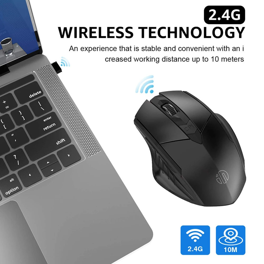 Ratón Inalámbrico PM6 Bluetooth 2,4G Recargable Silencioso - Oficina - imagen 2