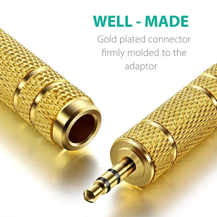 Conector metálico resistente para audio