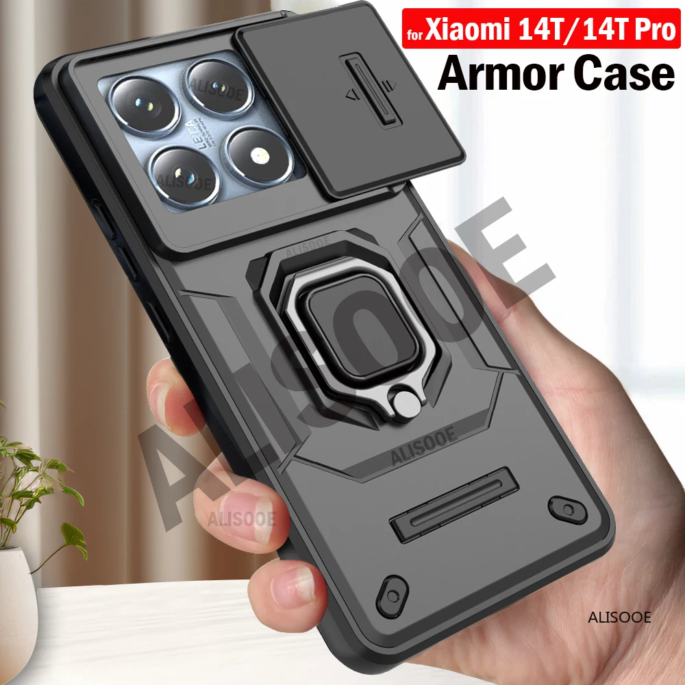 Xiaomi 14T Pro 5G – Funda Deslizable con Soporte Anillo Antigolpes - imagen 3