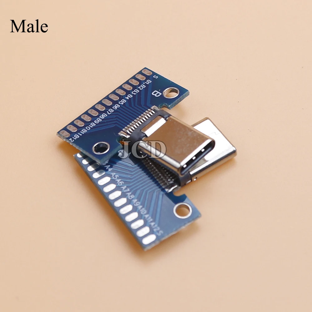 Conector USB 3.1 Tipo C Macho-Hembra PCB Prueba Universal 24P - imagen 3