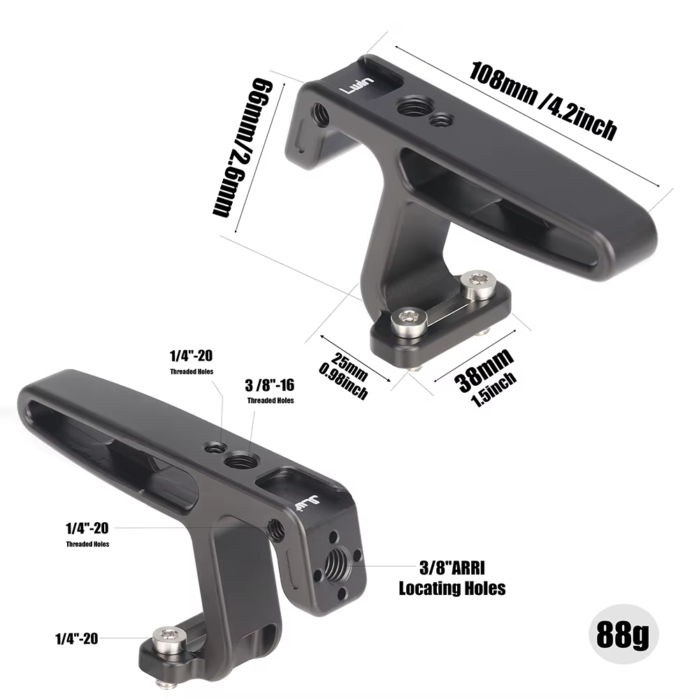 Configuración del mango superior para cámara y accesorios