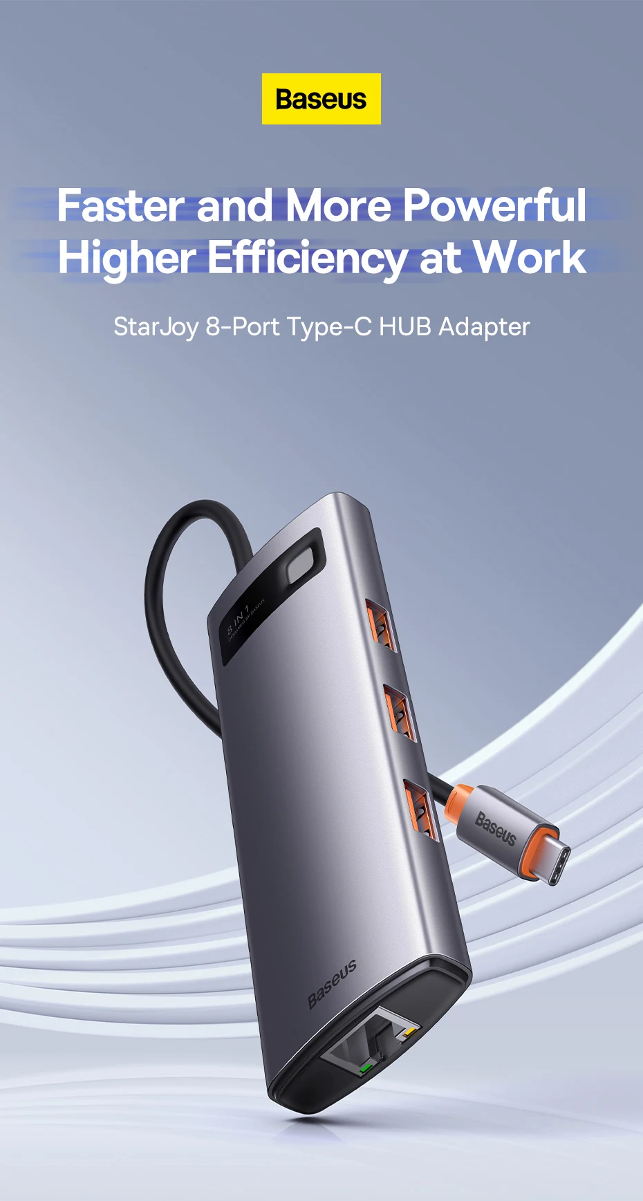 Baseus Hub con cable HDMI y monitor 4K