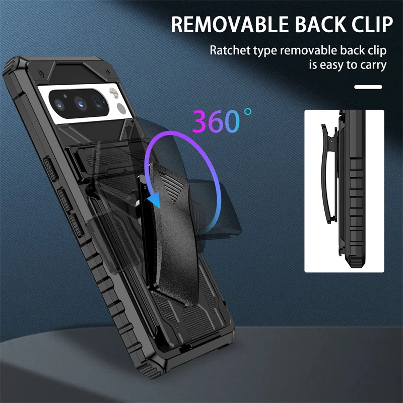 Google Pixel 9 Pro Funda Armadura Resistente con Clip para Cinturon - imagen 5
