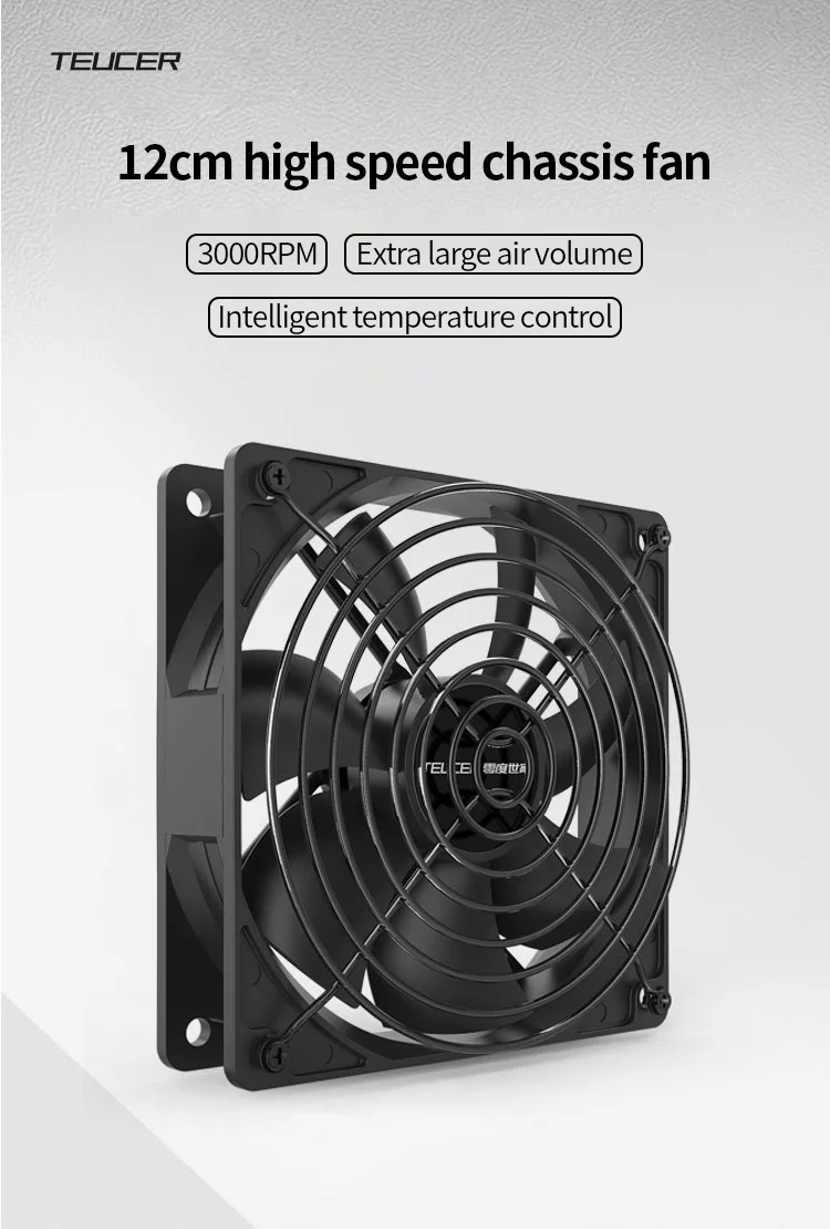 Vista frontal del ventilador TEUCER 120 mm