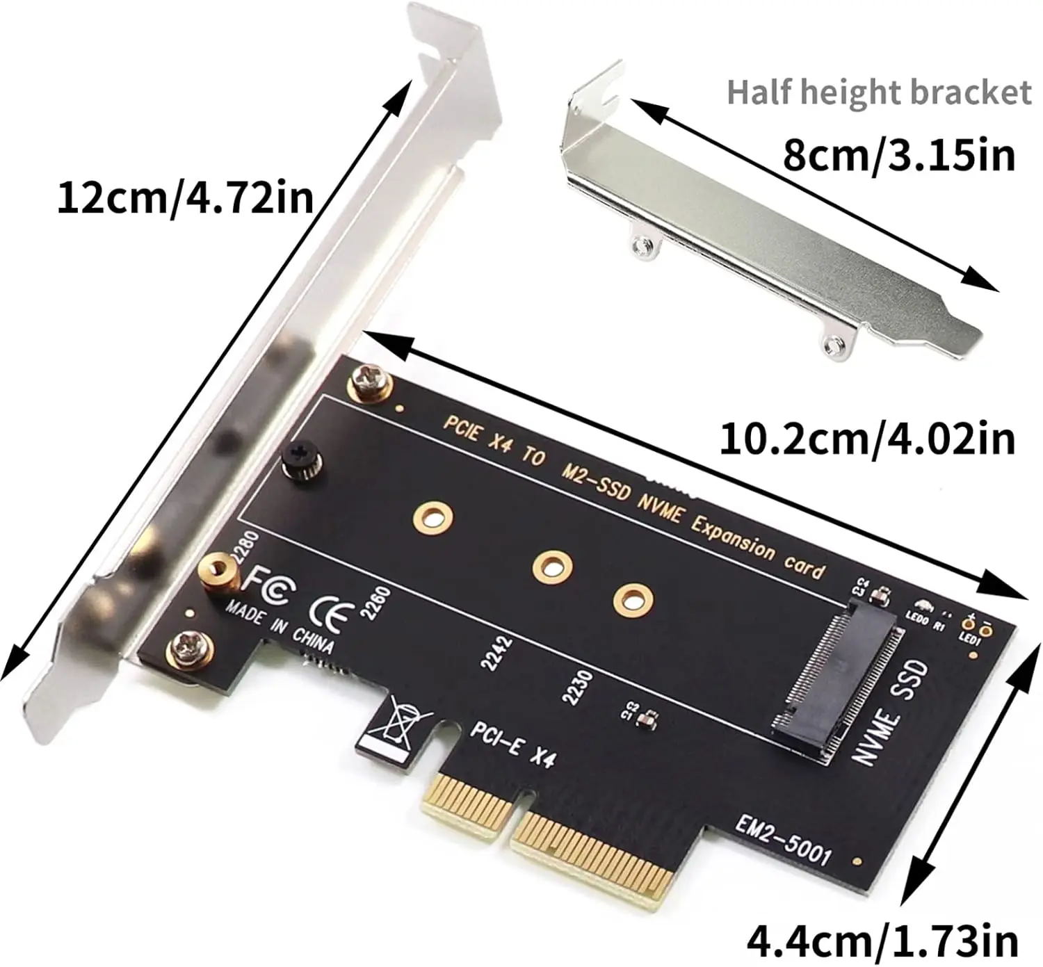 Adaptador M.2 NVMe a PCIe B/M para SSD - imagen 3