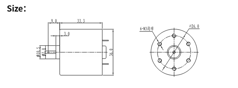 Motor SVC DC 520-03C detalle