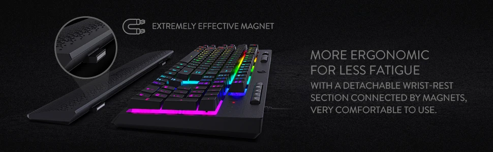 Detalle de la iluminación RGB y las teclas