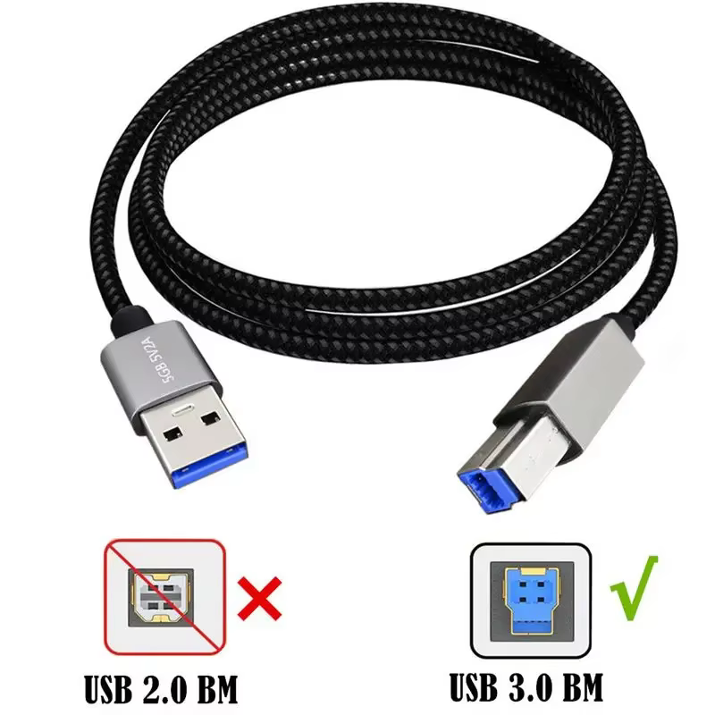 Conectores A macho y B macho del cable USB 3.0 BSN