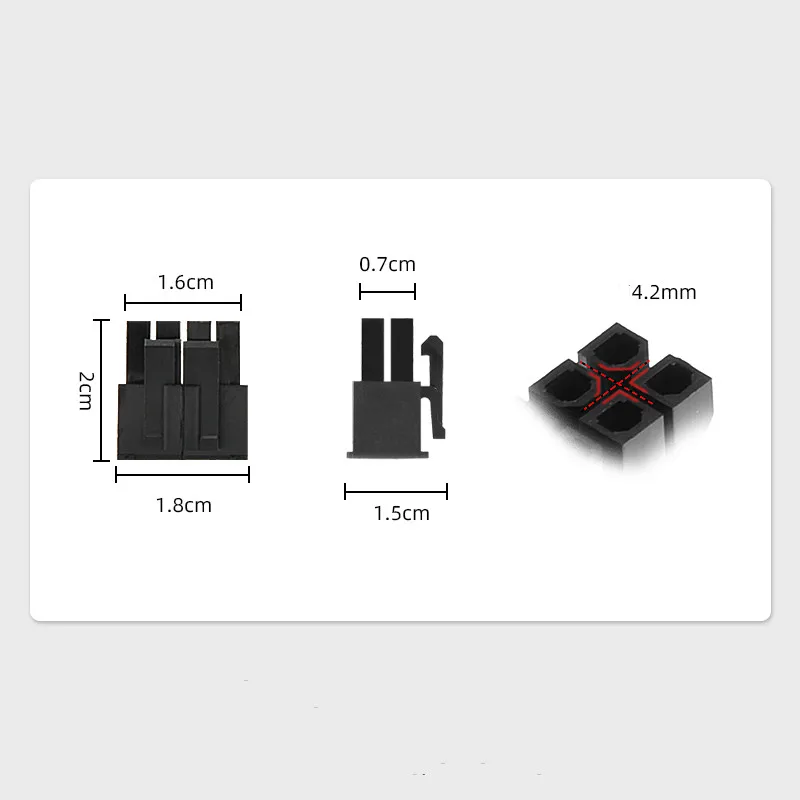 Conector 8 pines macho para fuente ATX