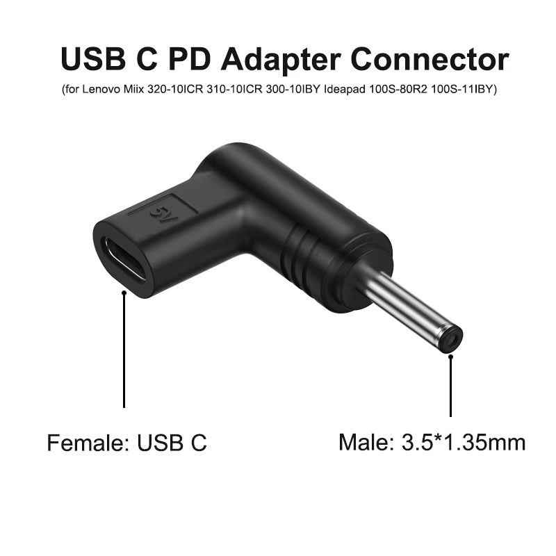 Adaptador USB-C PD visto desde arriba