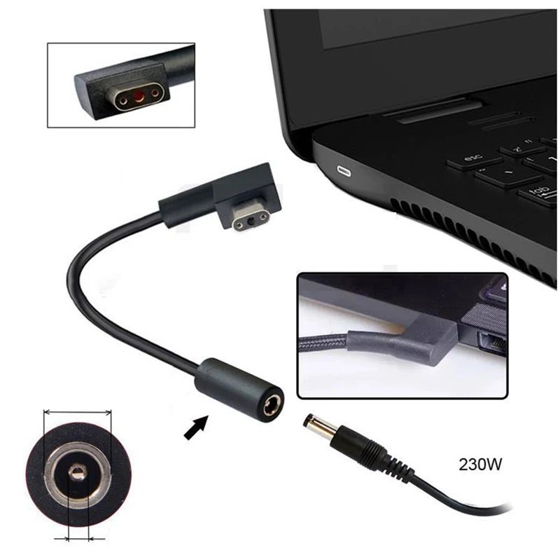 Detalle del enchufe de 3 pines macho para Razer