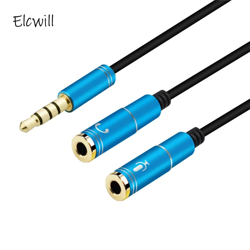 Divisor 3.5mm macho a dos hembras para auriculares y micrófono