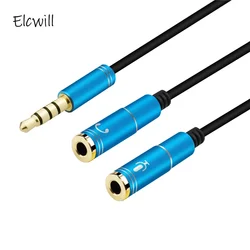 Divisor 3.5mm macho a dos hembras para auriculares y micrófono