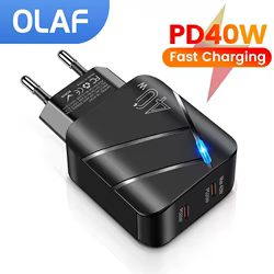 Cargador USB-C PD 40 W Doble Puerto de Carga Rápida
