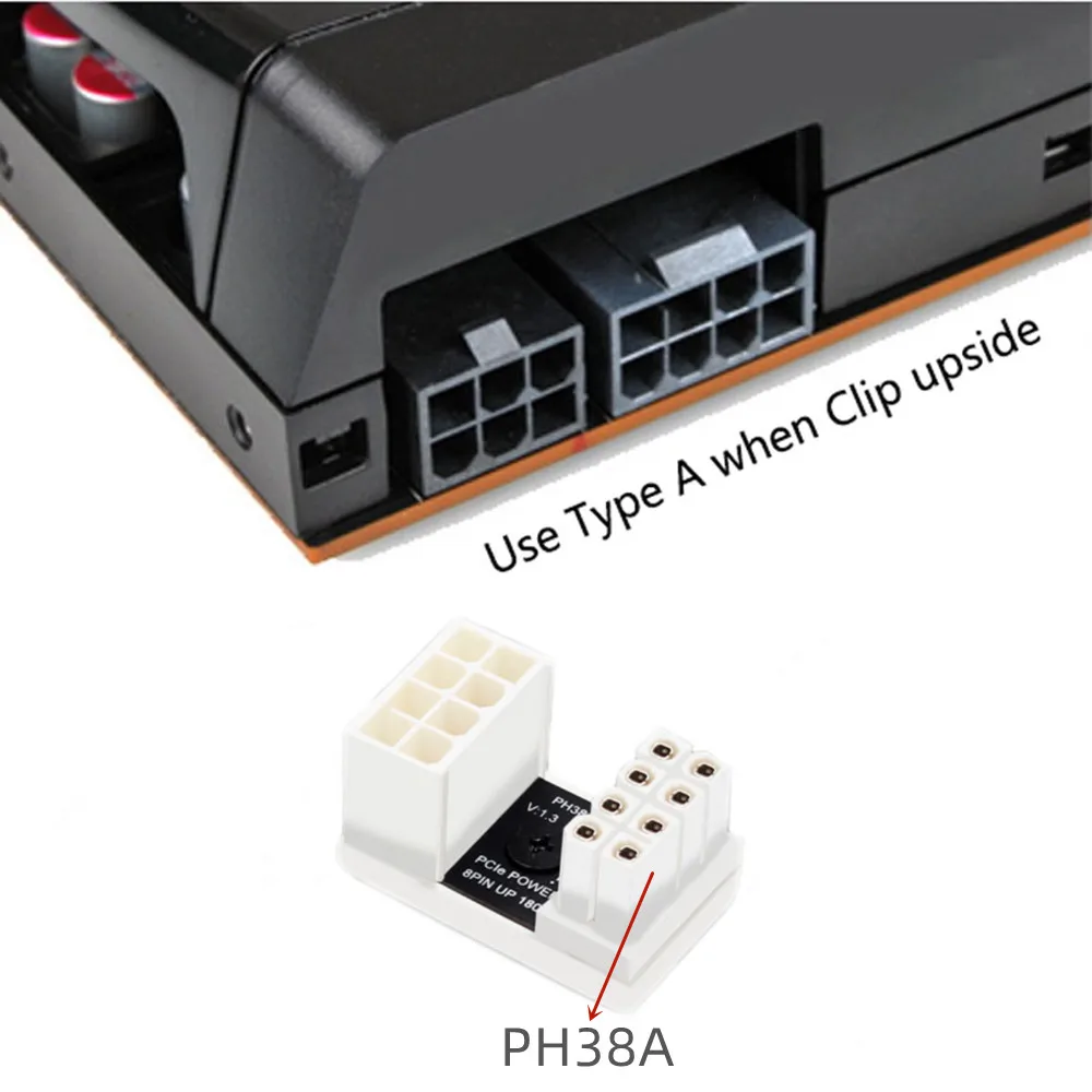 Adaptador de alimentación PCIe en ángulo para GPU de sobremesa