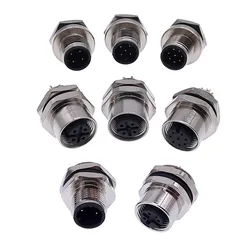 Conector M12 Impermeable Panel – Rosca Macho Hembra Montaje