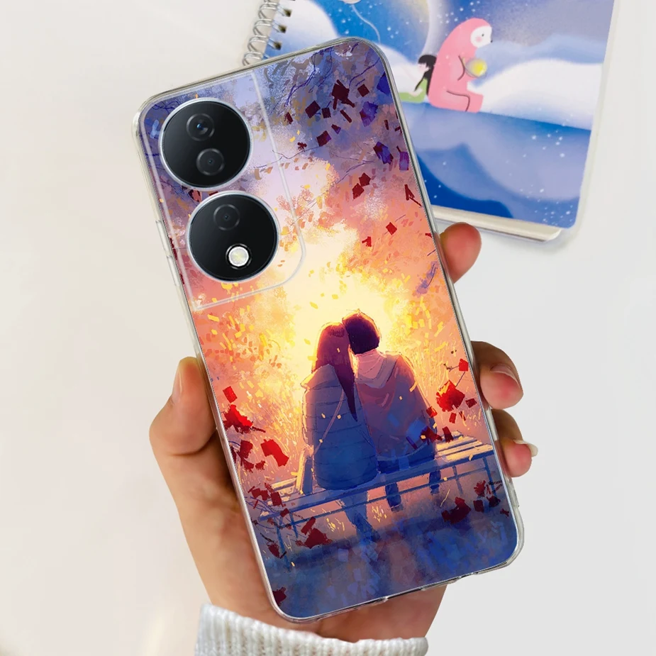 Funda bonita pintada a la moda para Honor X7b