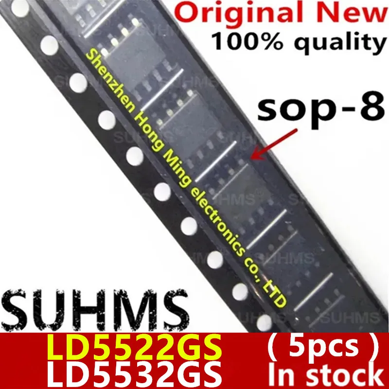 Vista frontal del LD5522GS y LD5532GS en encapsulado SOP-8