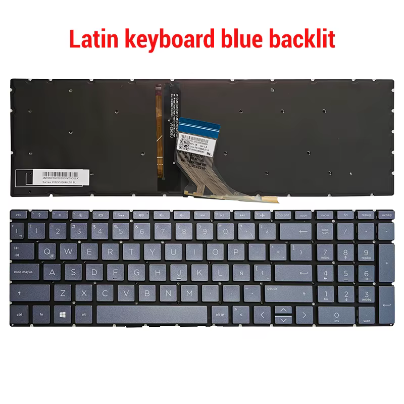 Vista trasera del teclado
