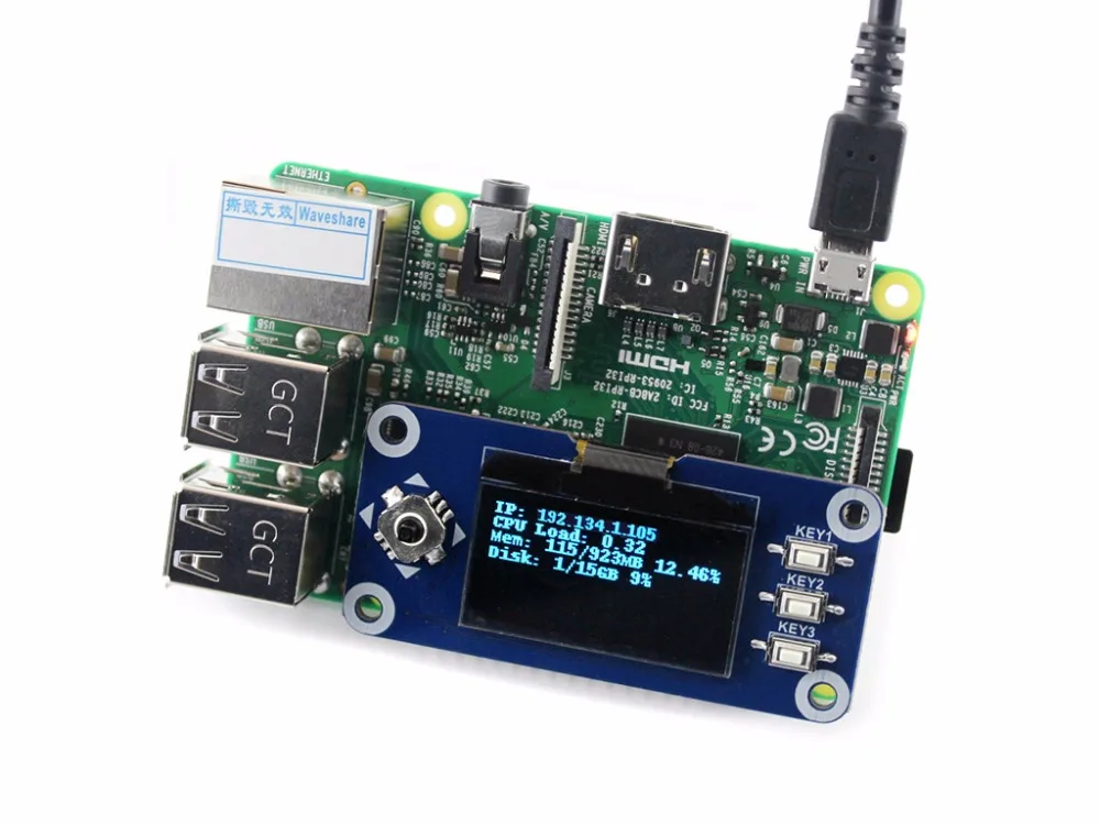 HAT OLED Waveshare 1,3" para Raspberry Pi 3B/Zero/2B/Zero W - imagen 2
