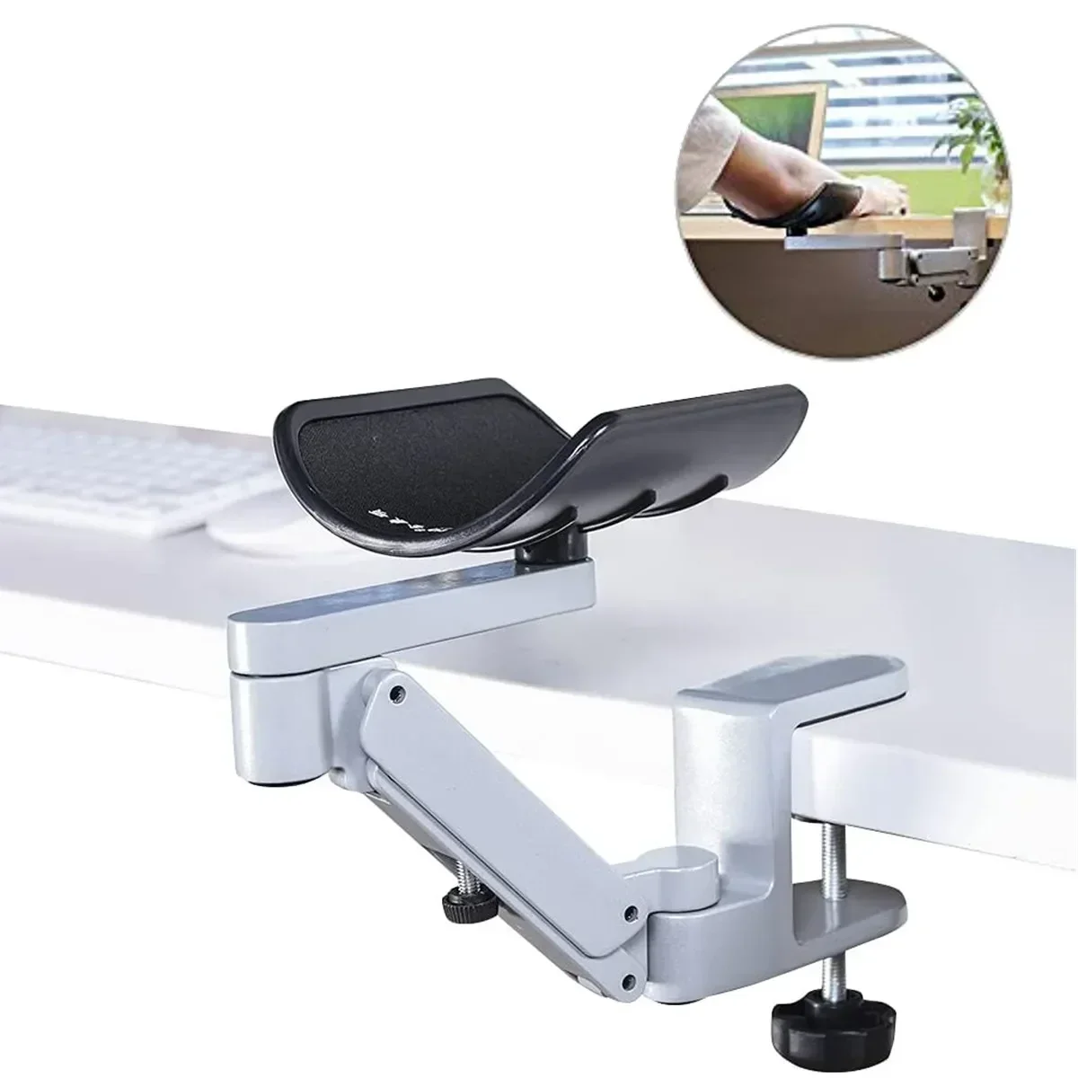 Soporte reposabrazos ergonómico Extensor con almohadillas giratorias