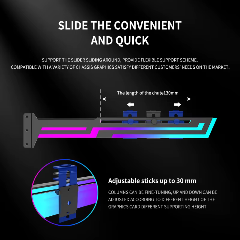 Power Train Soporte Tarjeta Gráfica ARGB Altura Ajustable - imagen 5
