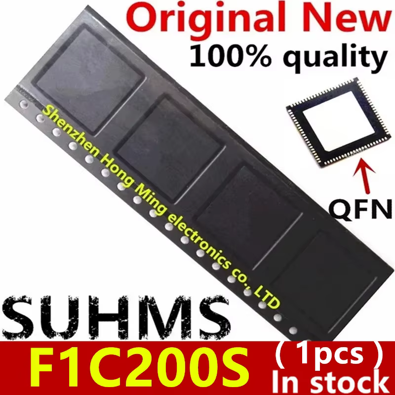 Vista frontal del chipset F1C200S QFN-88
