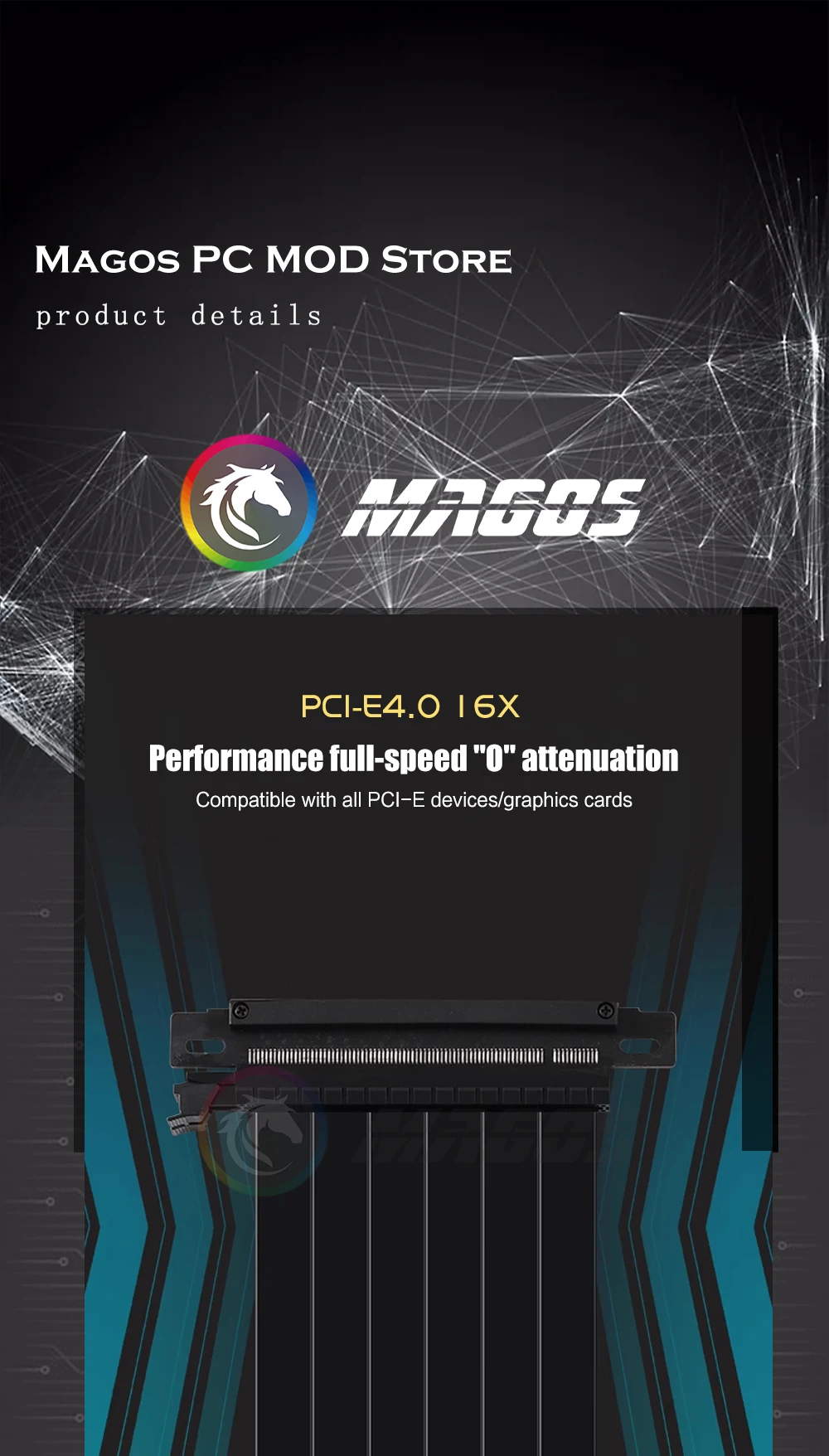Cable Riser PCIe X16 Flexible vista frontal
