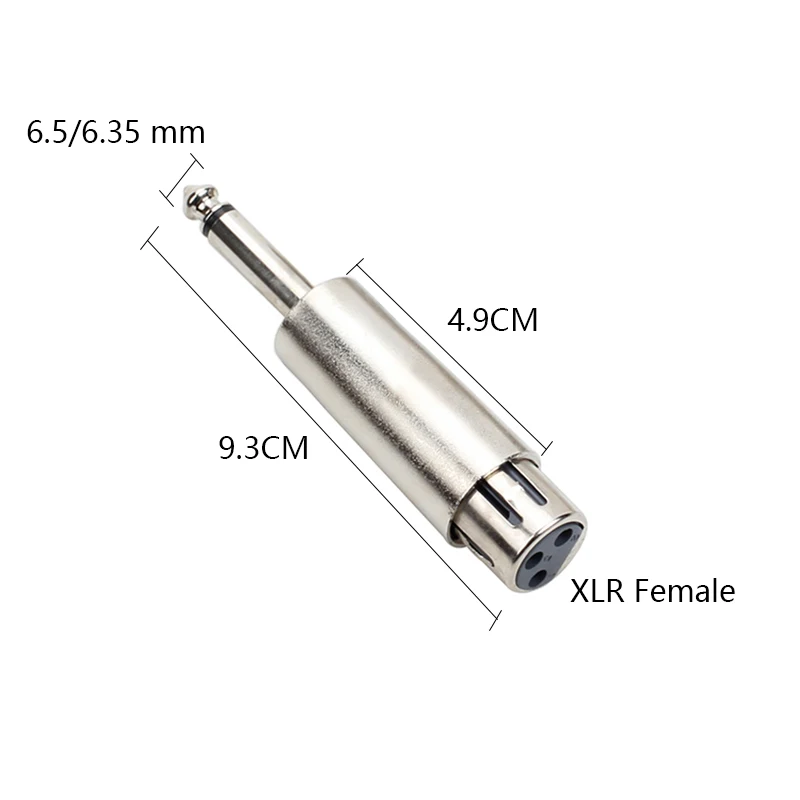 Adaptador XLR a Jack 6.35 mm Hembra-Macho Audio Profesional - imagen 3