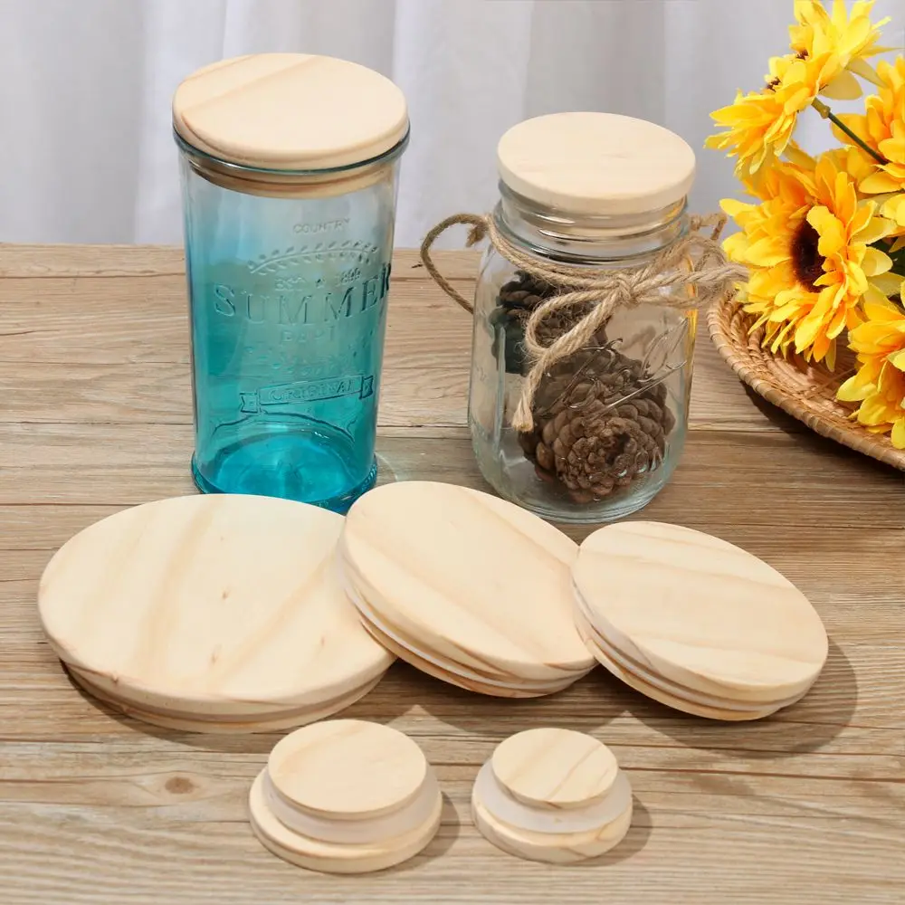 Tapas de madera de bambú con anillo de silicona