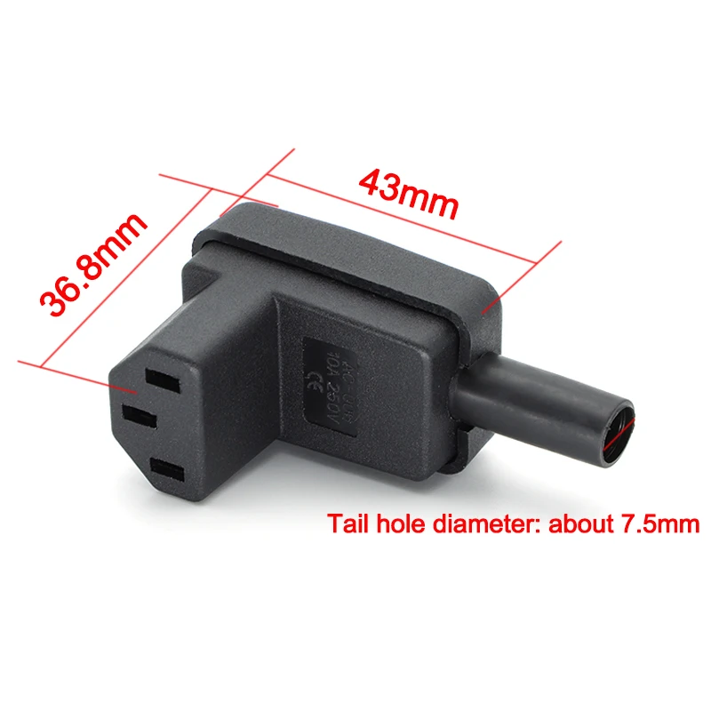 Conector C13 Hembra 90° – Cable Alimentación IEC - imagen 5