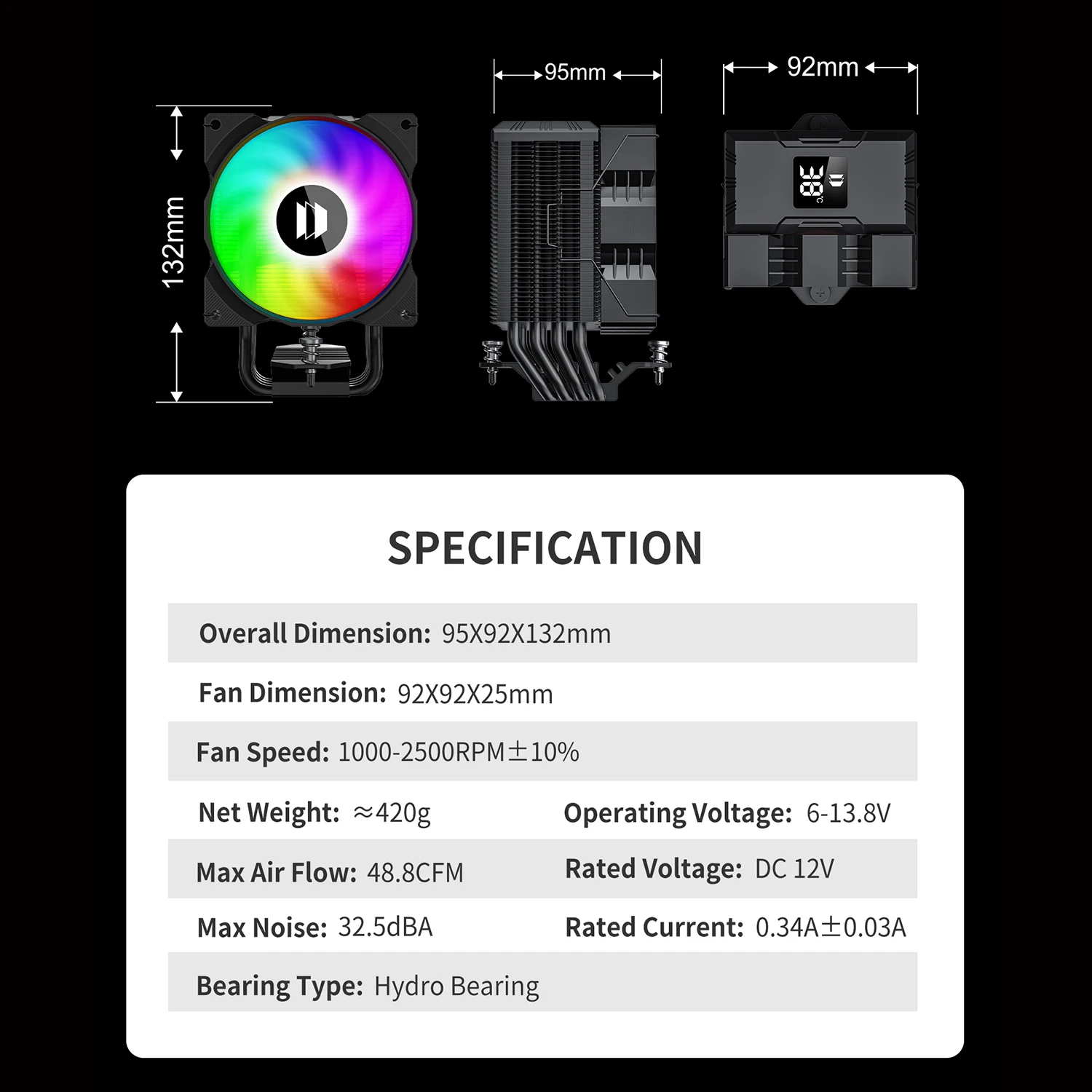 UPSIREN Walrus Assassin 90 Refrigerador CPU Heatpipe LGA1700 - imagen 2