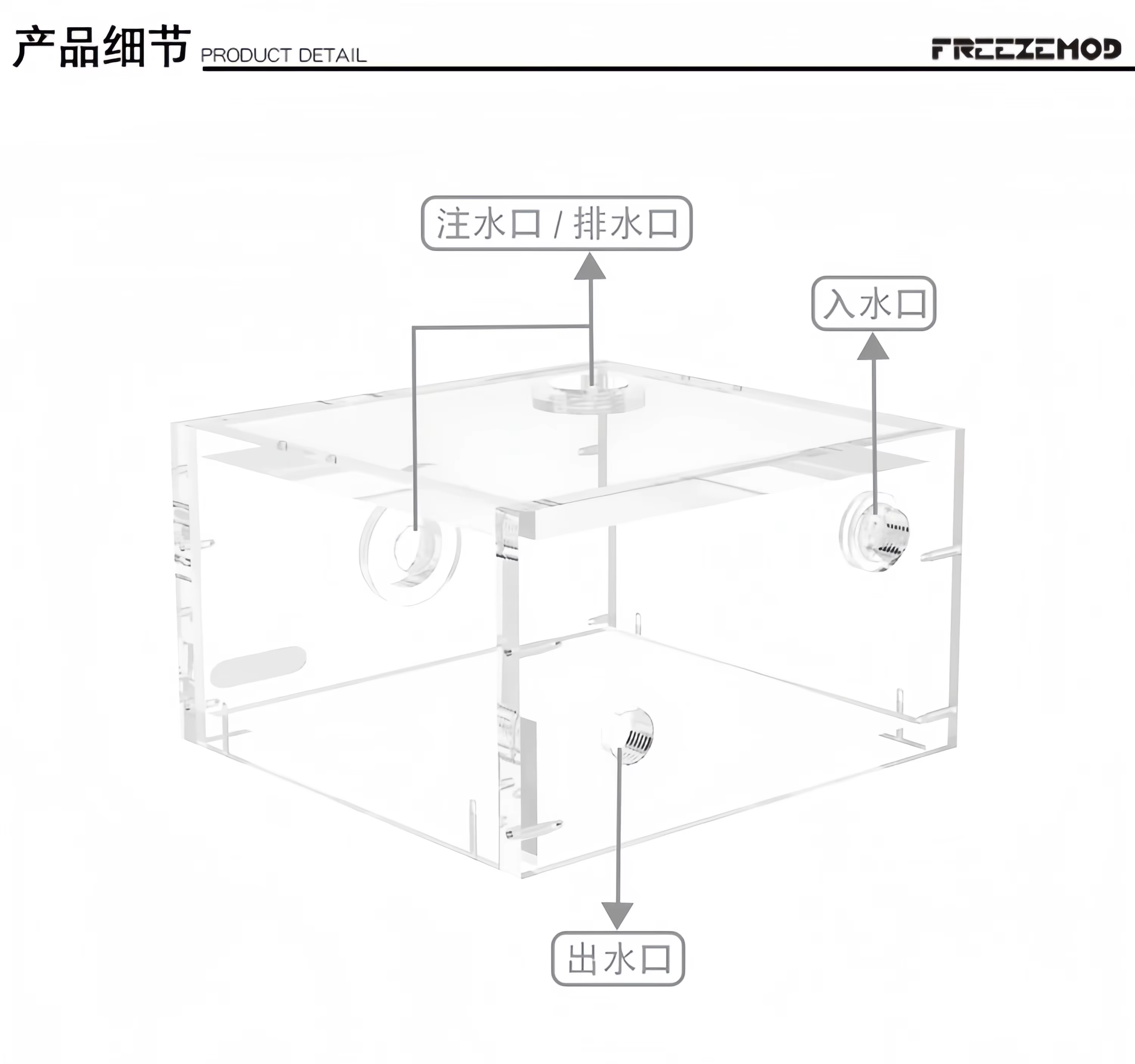 Tanque Acrílico Transparente Refrigeración Líquida PC – Doble Óptico - imagen 3