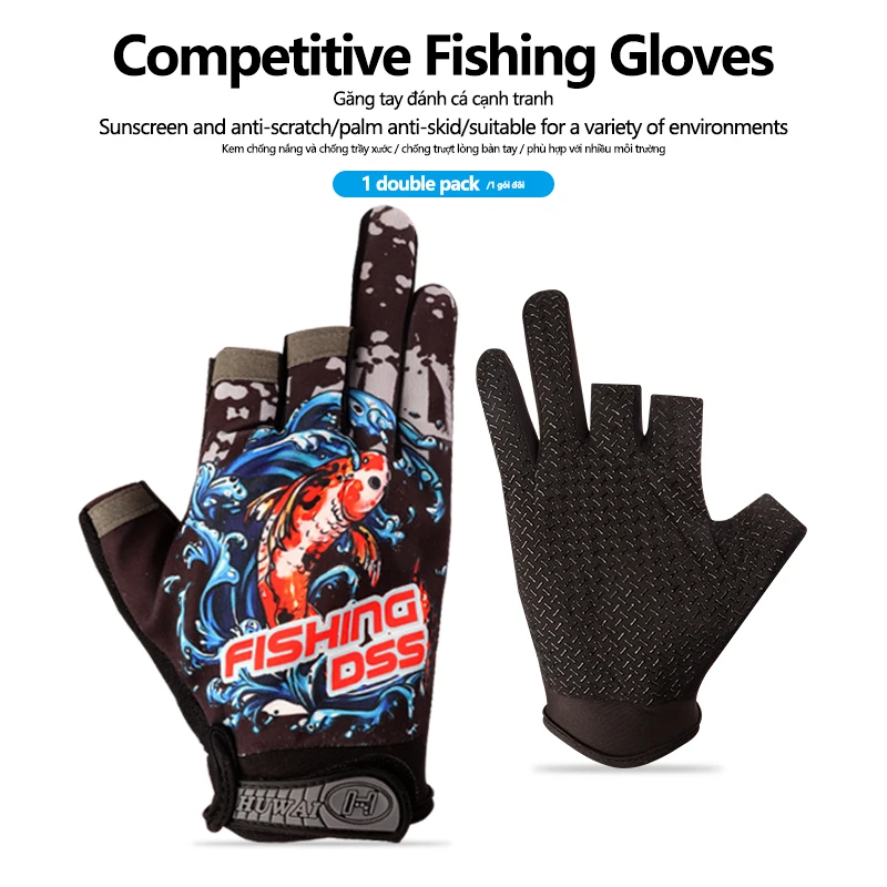 Guantes de pesca antideslizantes vista frontal