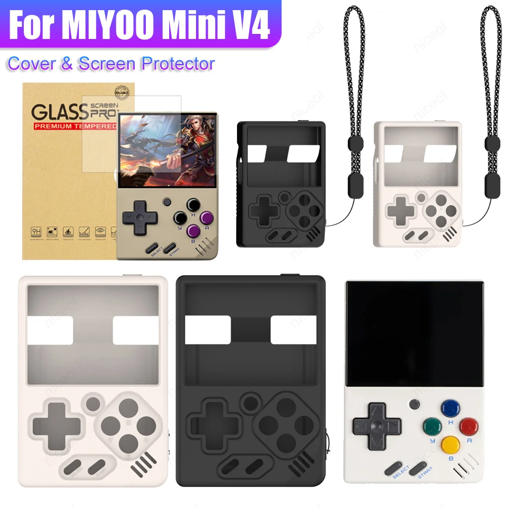 Funda MIYOO Mini V4 con Cordón y Protector de Pantalla – Silicona Suave - imagen 3