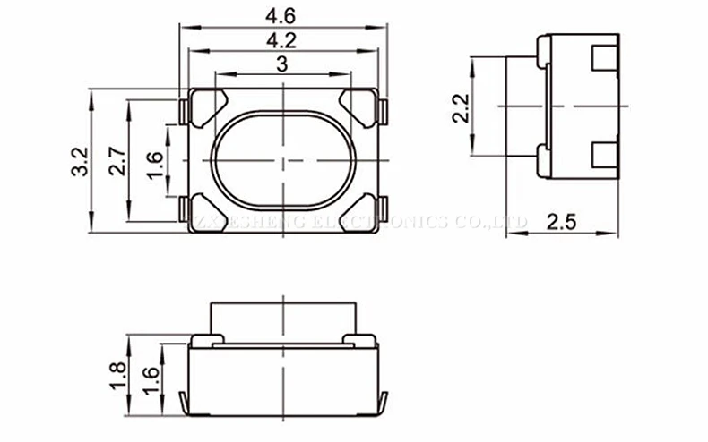 Pack de 50 microinterruptores táctiles G75 para SMT