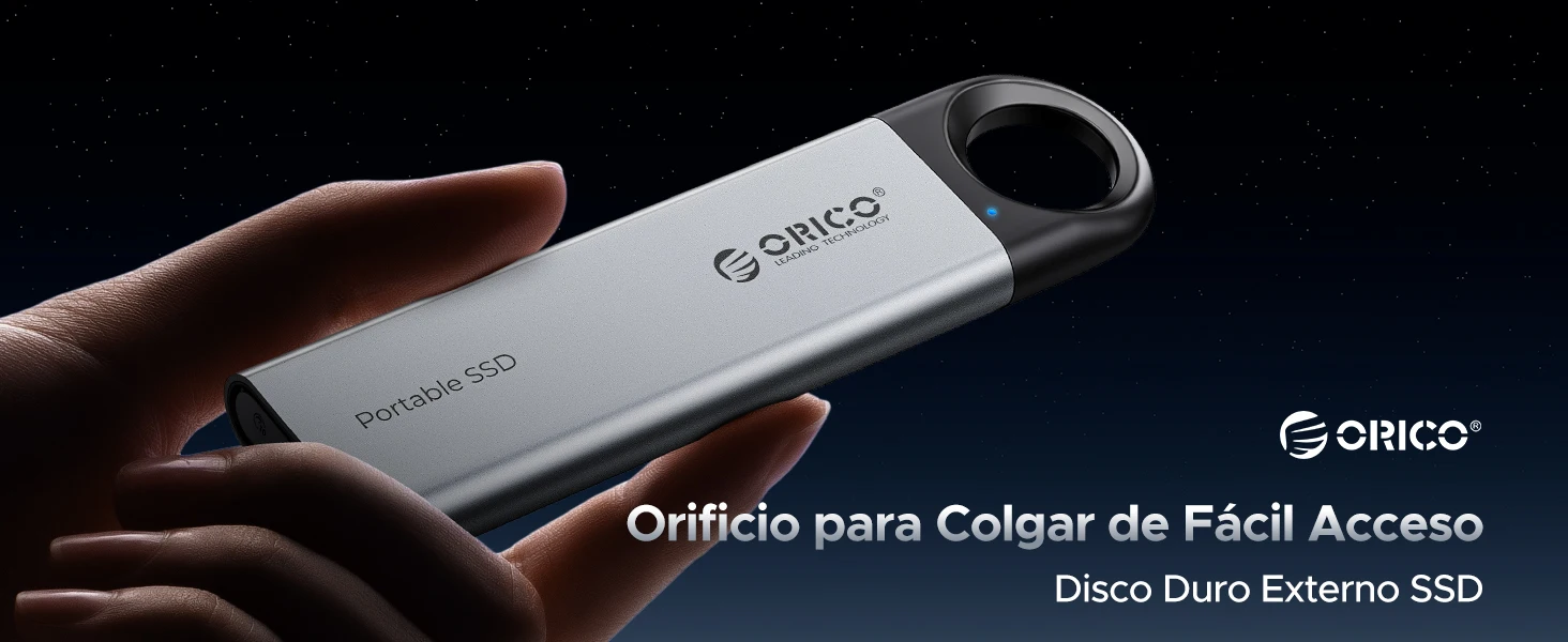 Unidad ORICO con diseño de colgante y acabado metálico