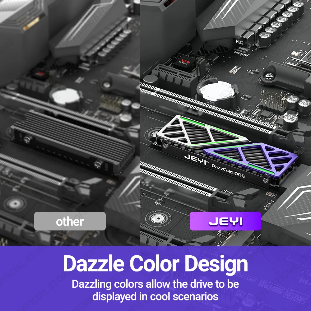 JEYI Dazzcold Disipador M.2 NVMe SSD - Aleación Magnesio Aluminio - imagen 5