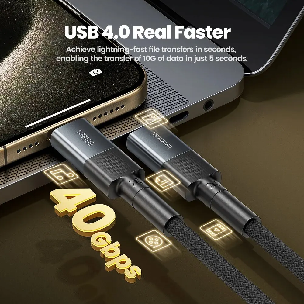 Toocki Cable USB-C USB4 Carga Rápida PD3.1 8K Portátil - imagen 4