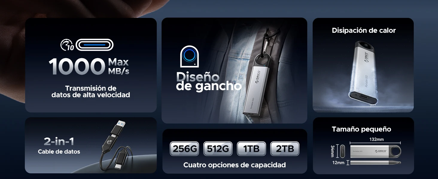 SSD sujeto a una mochila
