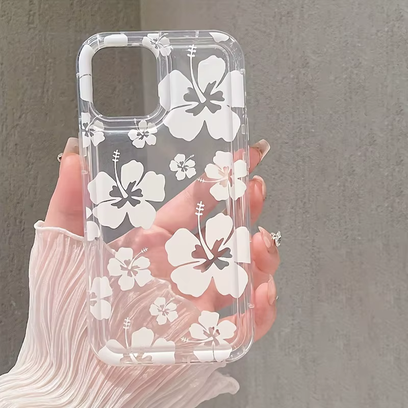 Funda Wolkerfly transparente con flores blancas