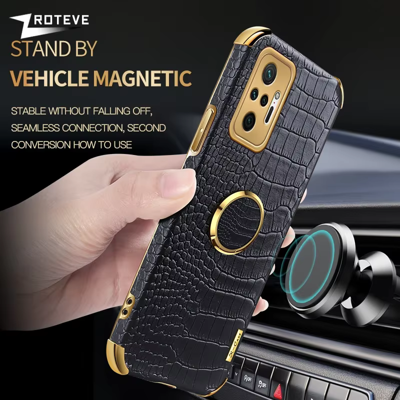ZROTEVE Funda Redmi Note 10 Pro con anillo y efecto piel de cocodrilo - imagen 5