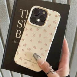 Funda Silicona iPhone 16 Pro Max / 15 – Lichi Flores Rosas Antigolpes