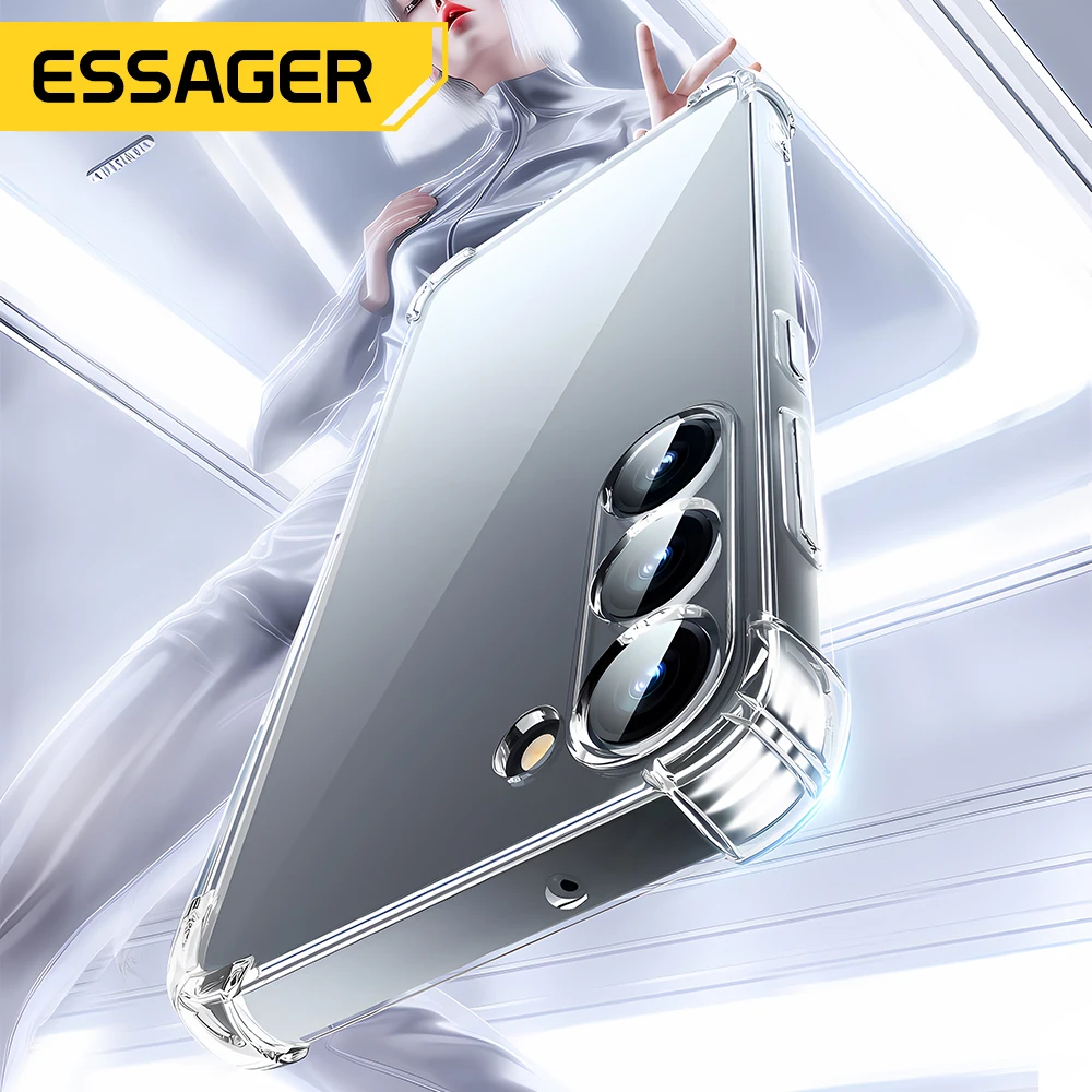 Essager Funda Transparente Anticaídas para Samsung S10/S21/S23, Note 9