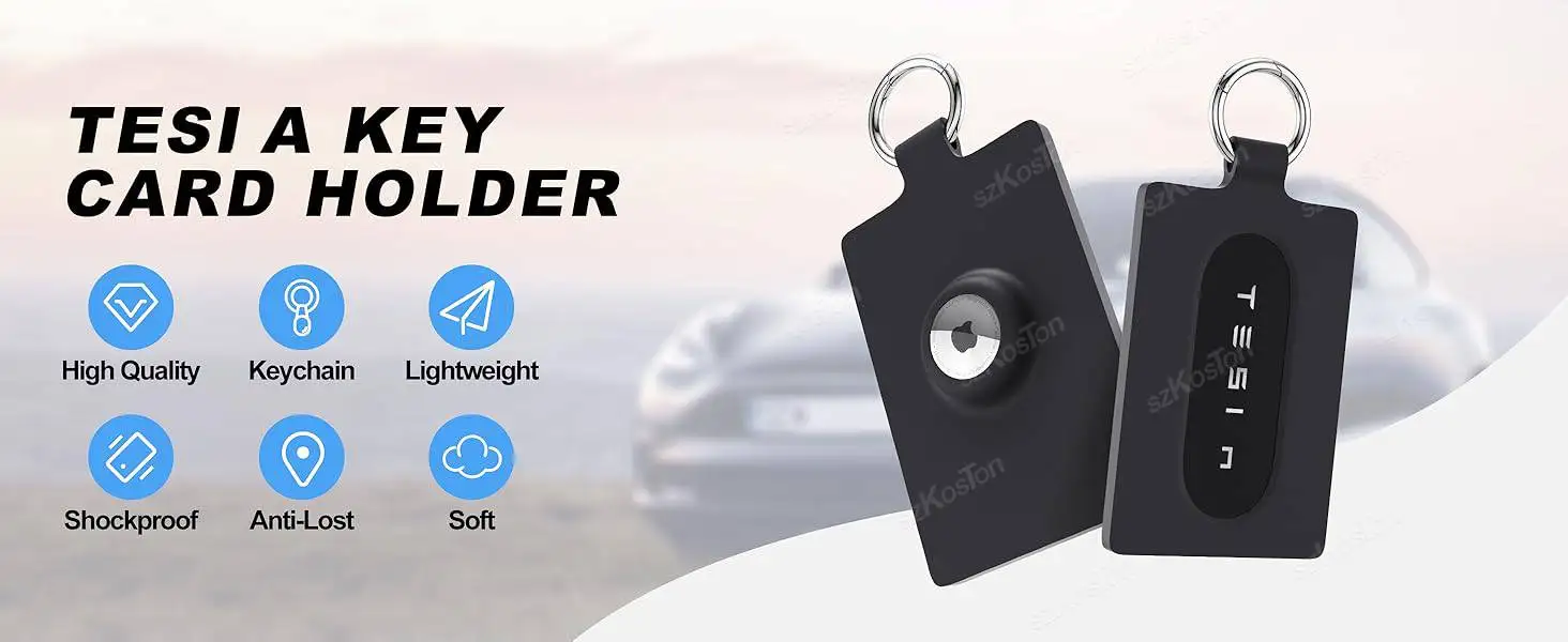 Funda de silicona SZKOSTON para tarjeta Tesla y AirTag