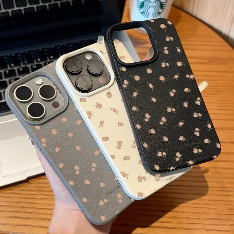 Funda Silicona iPhone 16 Pro Max / 15 – Lichi Flores Rosas Antigolpes - imagen 5