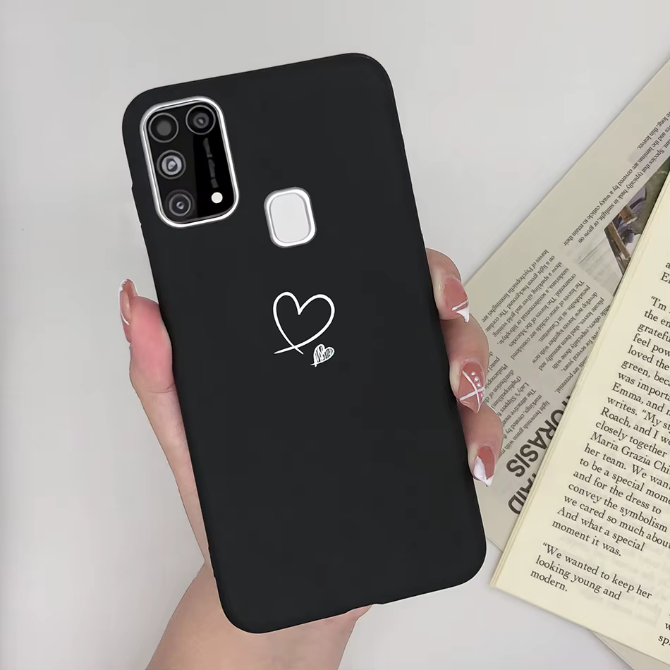 Funda de silicona con diseño corazón para Samsung Galaxy M31