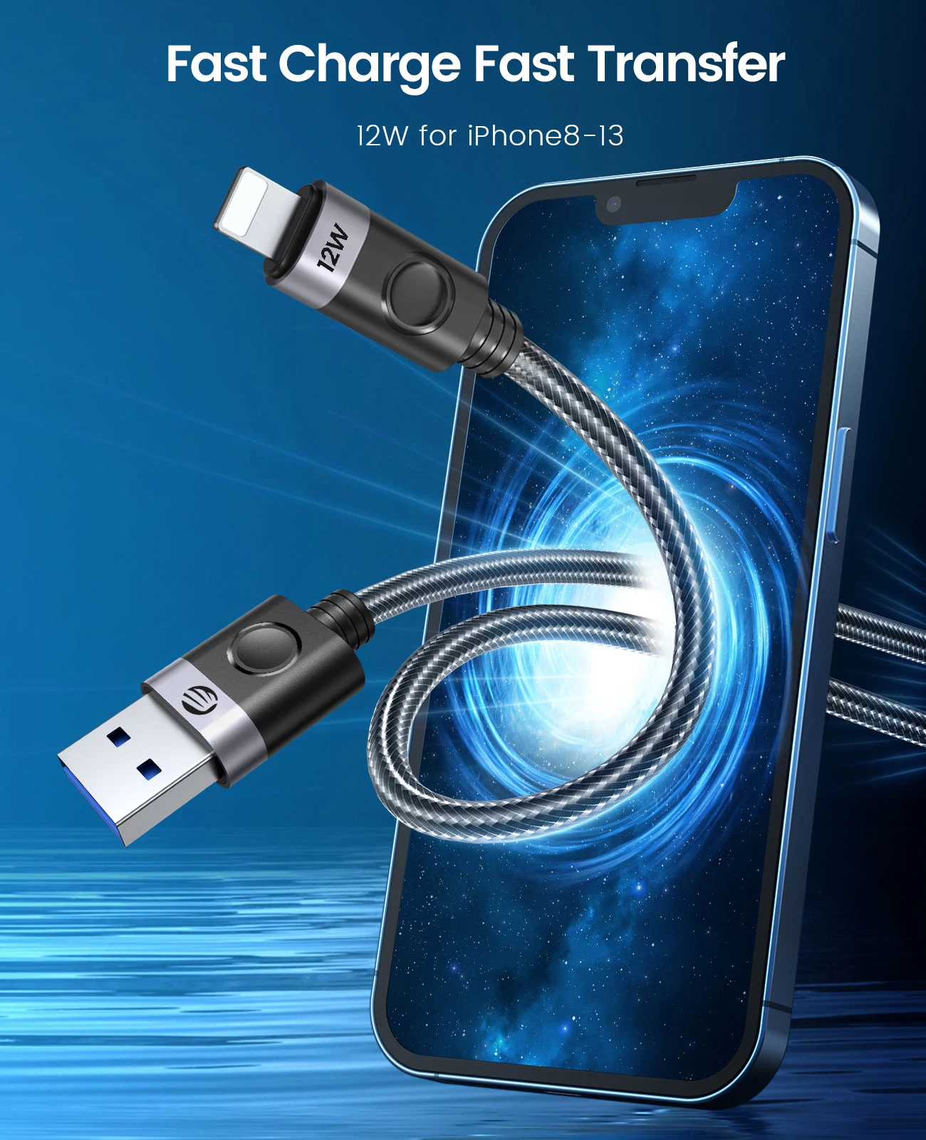 Organizador de cuero con el cable enrollado