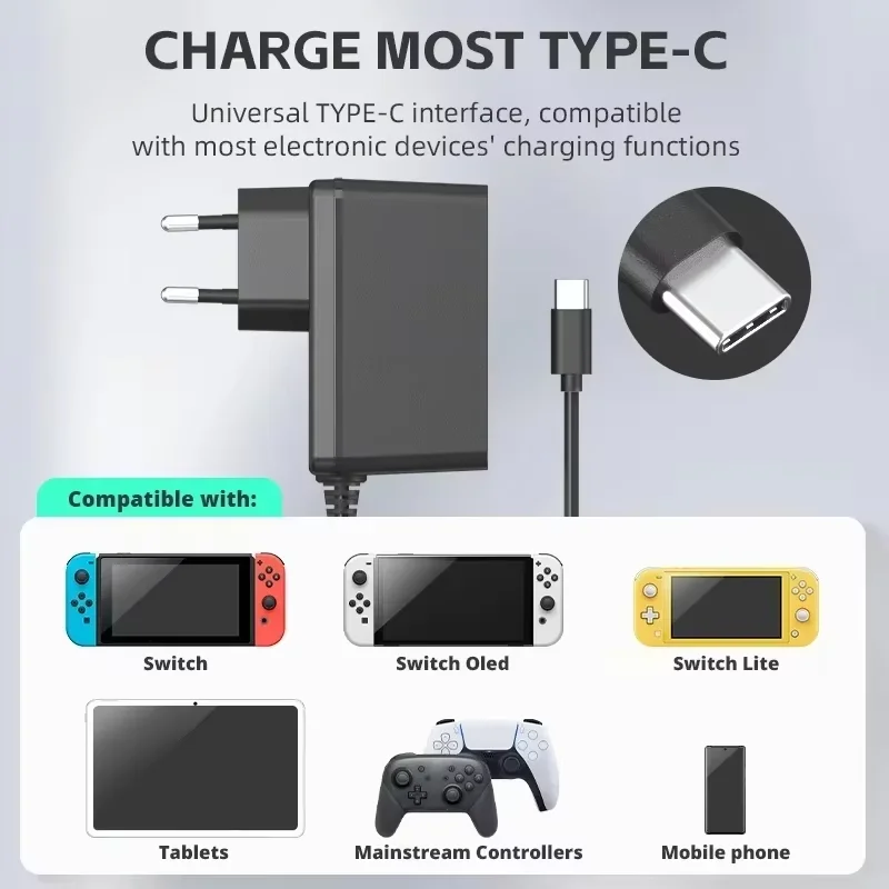 Cargador Data Frog Nintendo Switch OLED – Adaptador CA Rápido